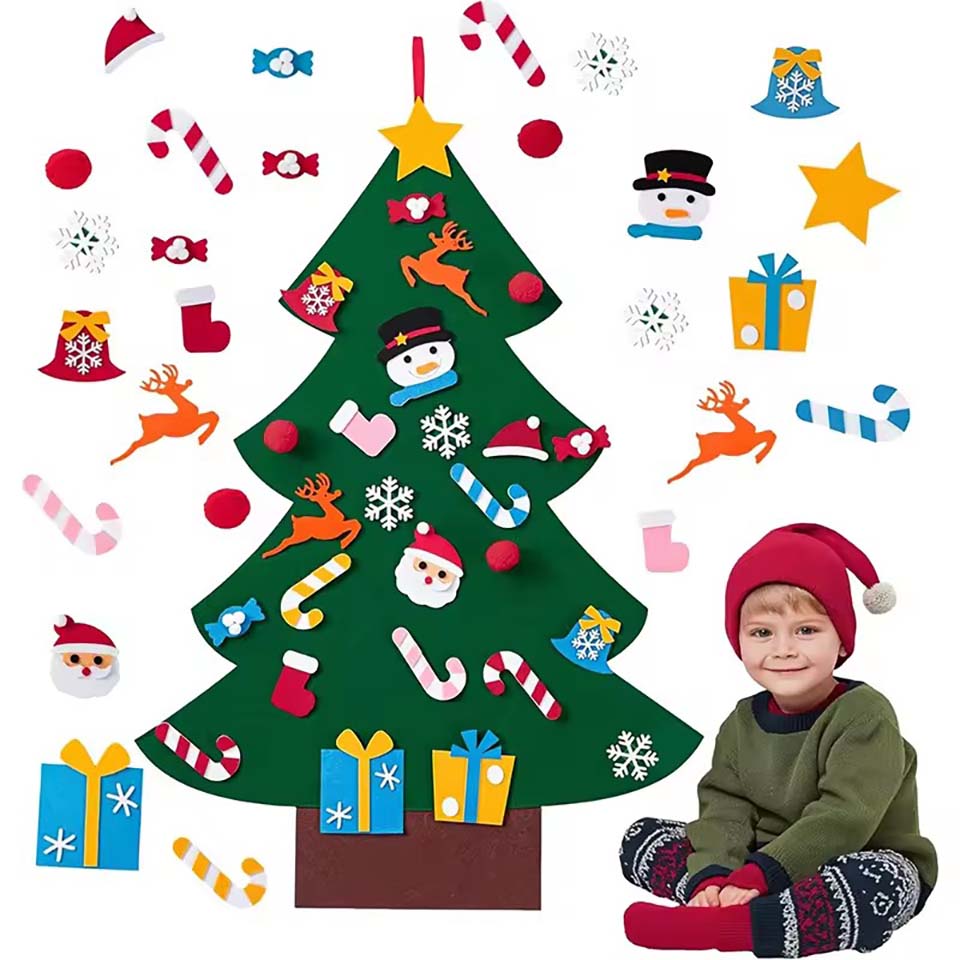 Home Xmas Decor Ideas - 어린이 DIY 펠트 크리스마스 트리 세트