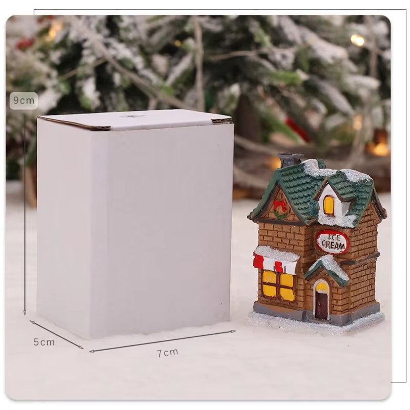 Home Xmas Decor Ideas - 1Pc 미니 크리스마스 하우스 라이트 수지
