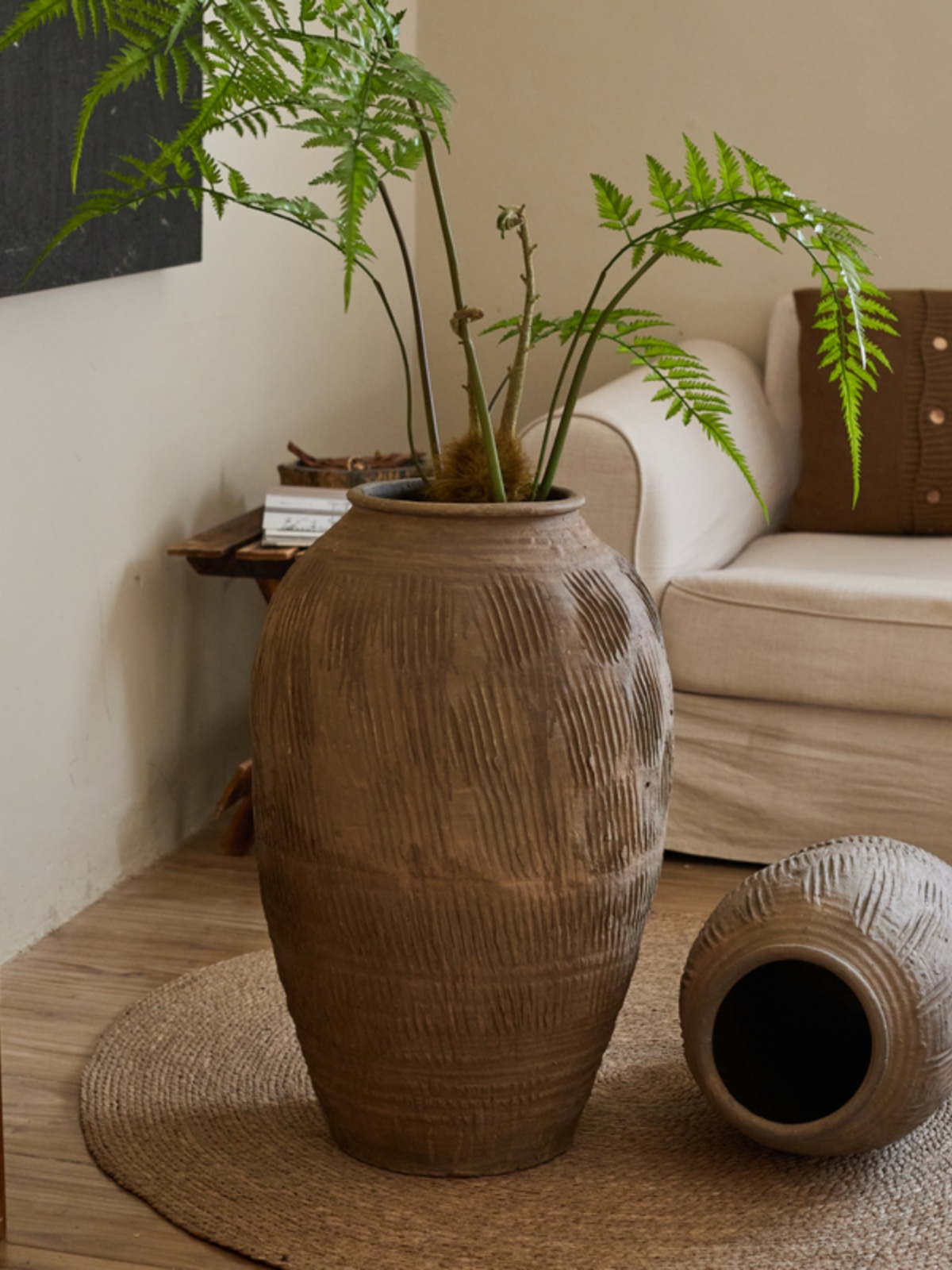 Home Decor Zen Style - 레트로 빈티지 대형 테라코타 꽃병, 젠
