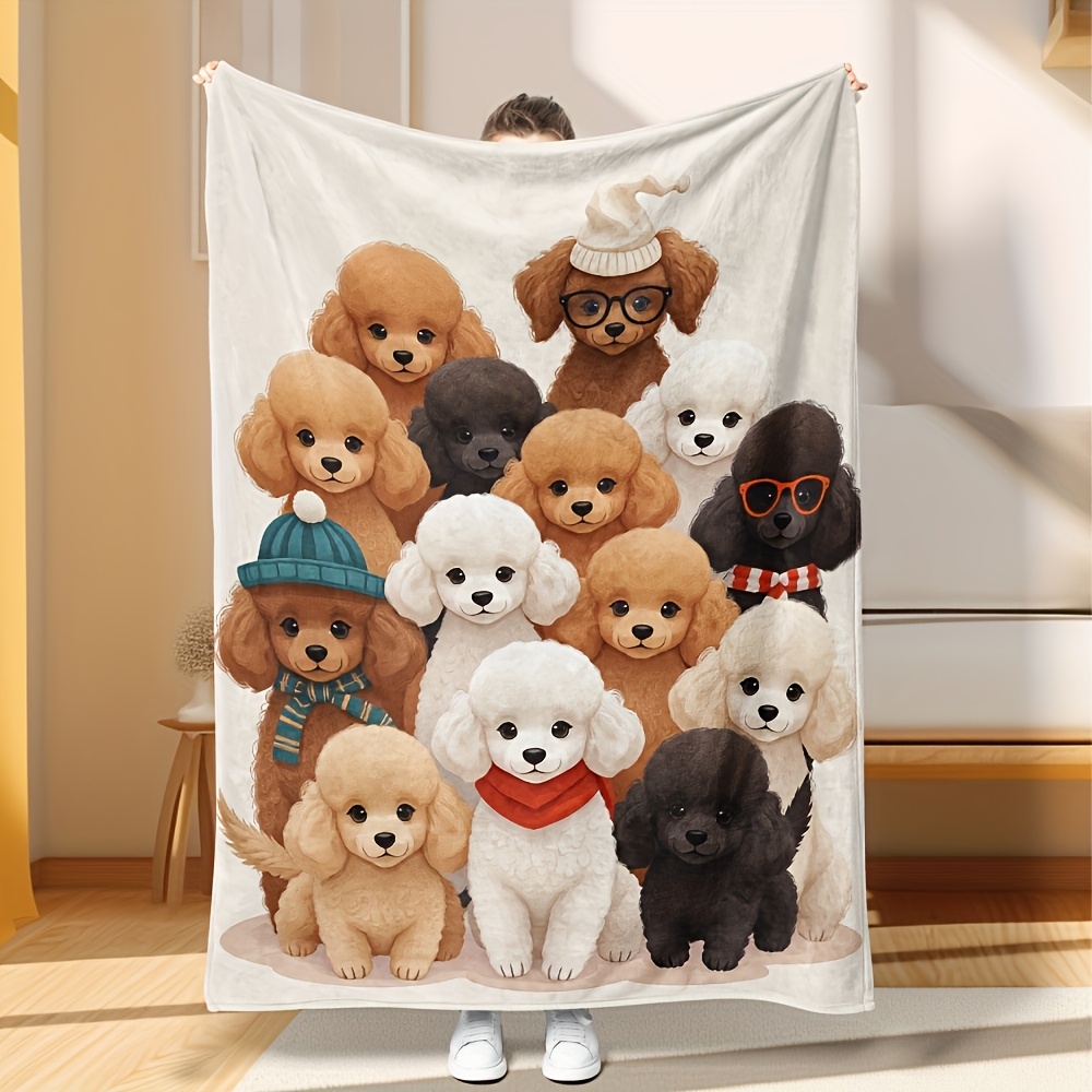 Home Xmas Decor Ideas - 푹신한 강아지 친구들 담요, 아늑한 애완견