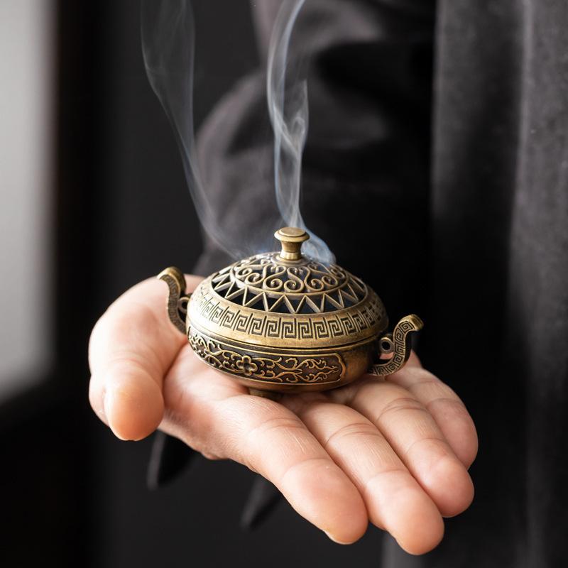 Incense Stick Holder - 레트로 구리 향로 향꽂이 홀더 청동