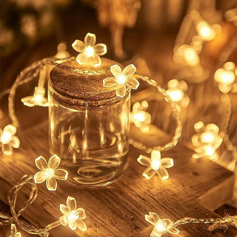 Fairy Lights Bedroom - 1PC 벚꽃 꽃 요정 조명 배터리