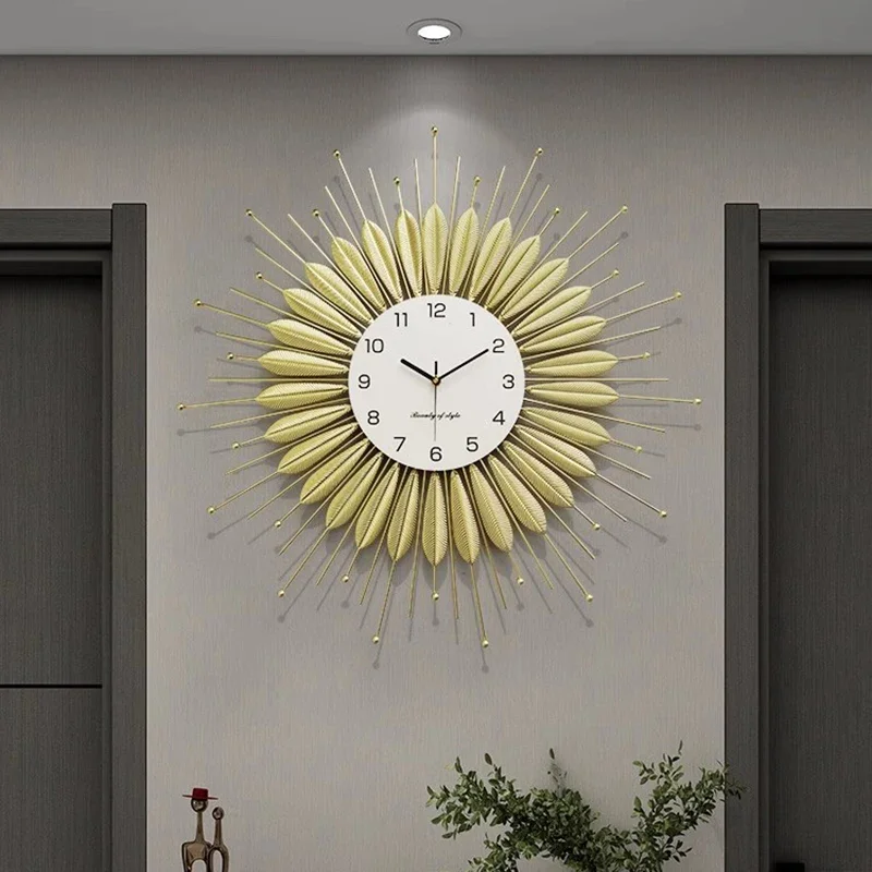 Wall Clock Silent - 북유럽 거실 벽시계 장식 침실 금속