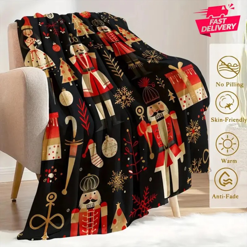 Home Xmas Decor Ideas - 크리스마스 담요 순록 휴일 선물 겨울