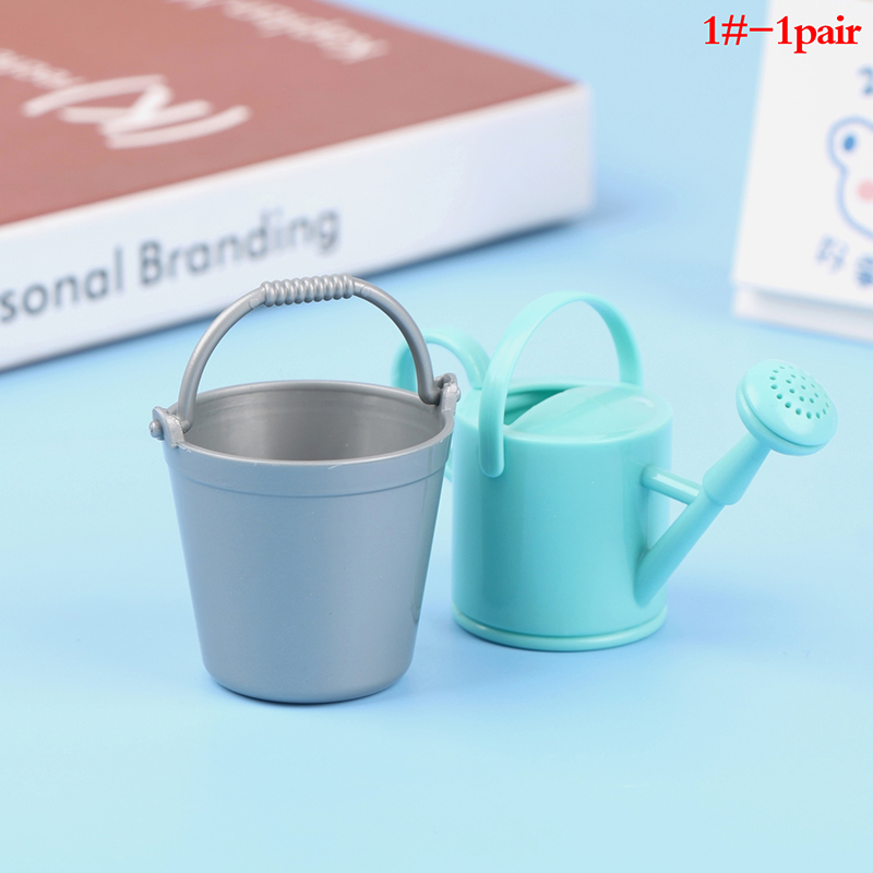Home Decor Furniture - 2개 세트 플라스틱 인형집 미니어처 양동이