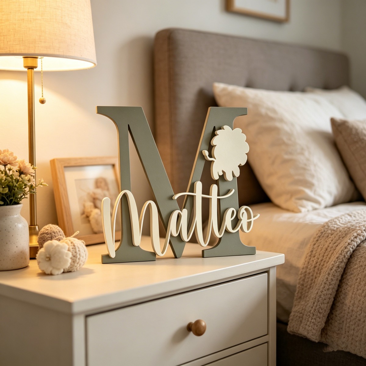 Home Decor Diy - 1Pc 맞춤형 사자 이름 및 이니셜
