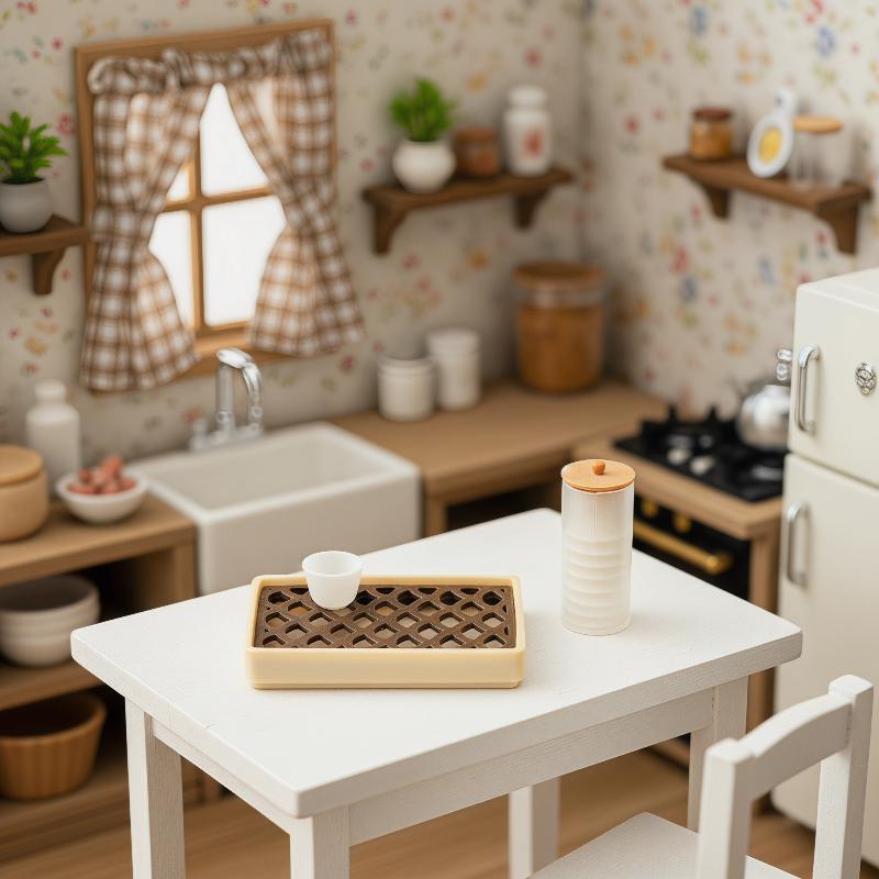 Home Decor Manufacturers - 미니어처 티 트레이 세트, 인형의 집