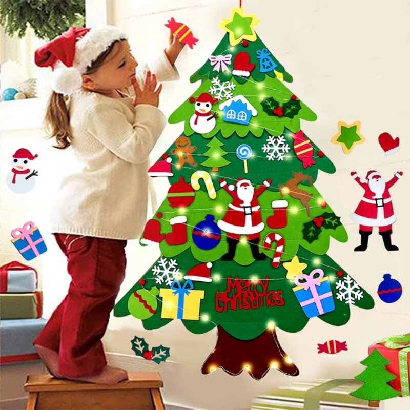 Home Xmas Decor Ideas - 어린이 DIY 펠트 크리스마스 트리 세트
