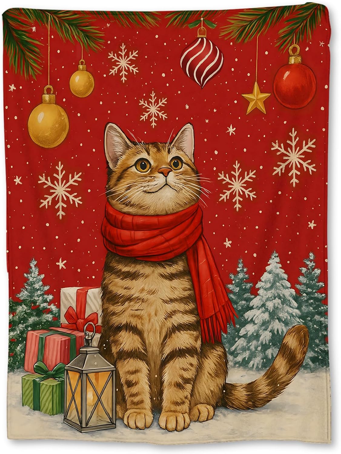 축제 분위기의 고양이 크리스마스 담요, 아늑한 휴일 홈 - Home Xmas Decor Ideas 리뷰 및 가격