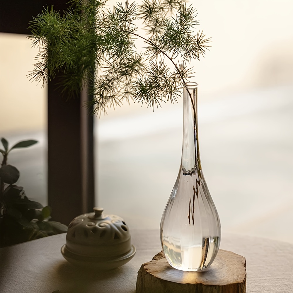 우아한 투명 유리 꽃병 중국 스타일 유리 젠 매화 꽃병 - Home Decor Zen Style 리뷰 및 가격