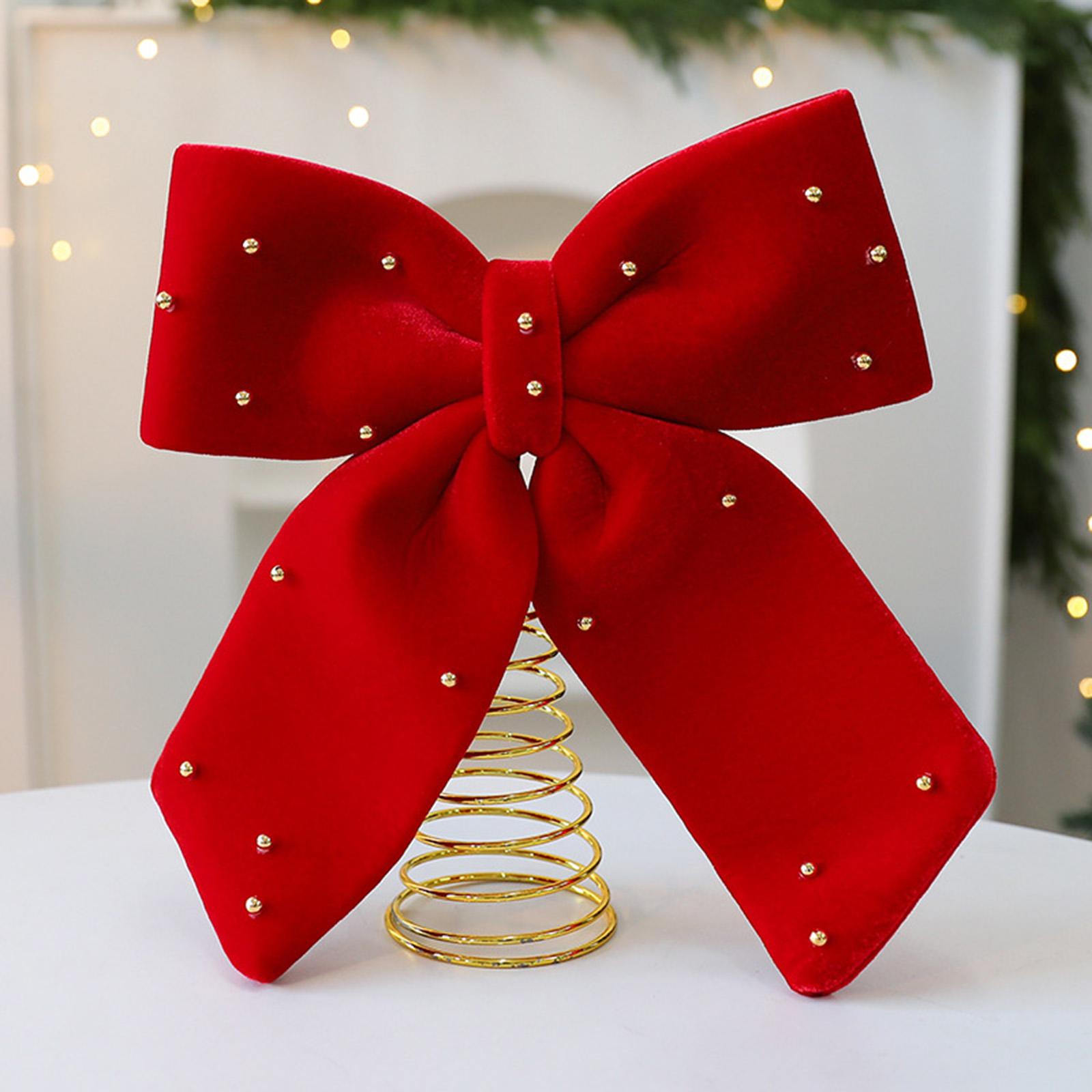 우아한 빨간색 리본 크리스마스 트리 장식, 금속 천 장 - Home Xmas Decor Ideas 리뷰 및 가격
