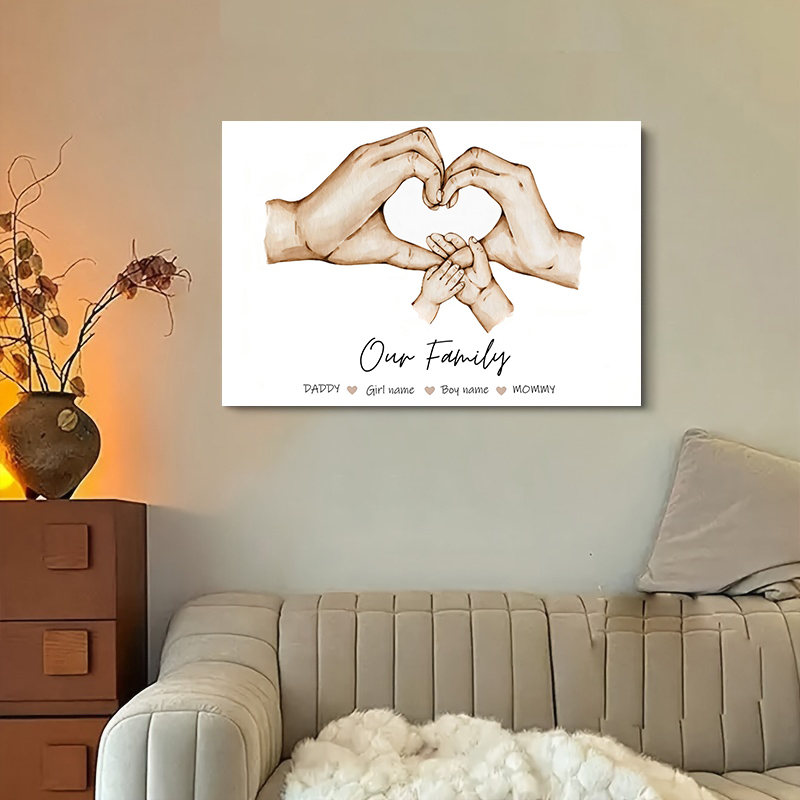 맞춤형 가족 이름 캔버스 그림 미니멀리스트 아트 프린트 - Home Decor Furniture 리뷰 및 가격