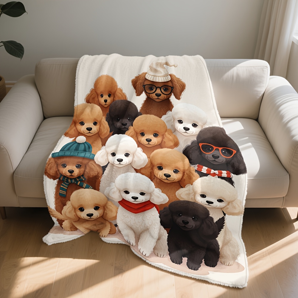 푹신한 강아지 친구들 담요, 아늑한 애완견 사진이 있는 - Home Xmas Decor Ideas 리뷰 및 가격