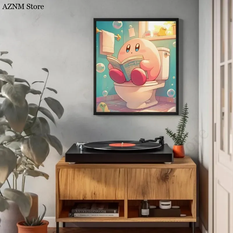 재미있는 욕실 만화 비디오 게임 포스터 귀여운 애니메이 - Watercolor Poster Print 리뷰 및 가격