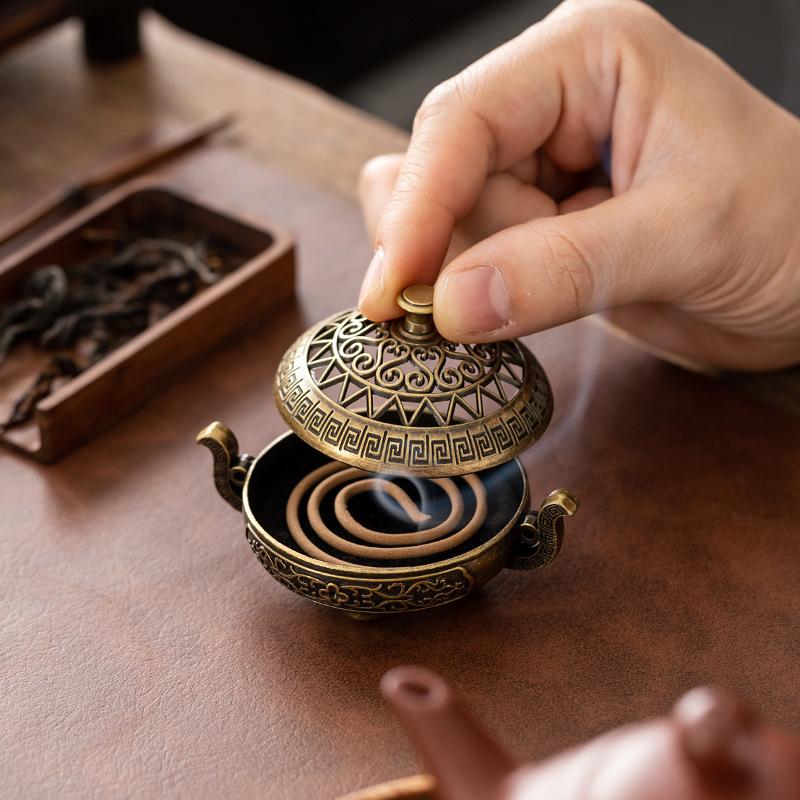 레트로 구리 향로 향꽂이 홀더 청동 빈티지 향로 숯불로 - Incense Stick Holder 리뷰 및 가격