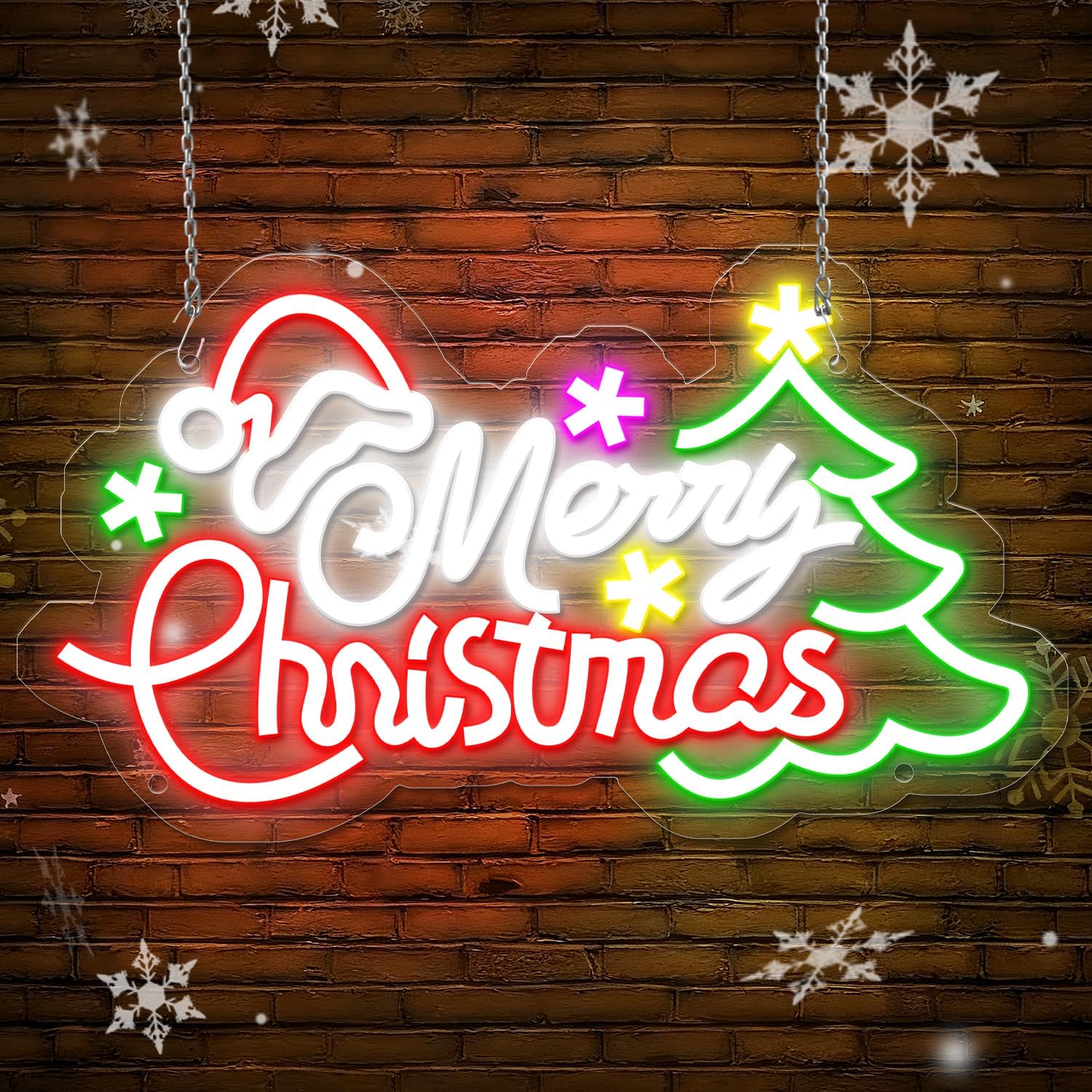 USB 조광 가능한 메리 크리스마스 네온 사인 트리와  - Home Xmas Decor Ideas 리뷰 및 가격
