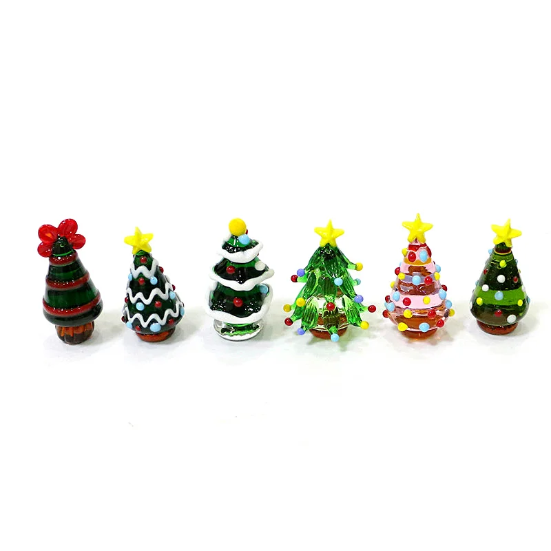 커스텀 귀여운 무라노 유리 크리스마스 트리 미니 피규어 - Home Xmas Decor Ideas 리뷰 및 가격