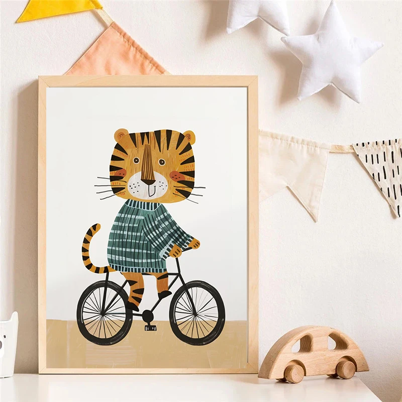 강아지 비행기 사자 자동차 동물 스케이트보드 호랑이 자 - Watercolor Poster Print 리뷰 및 가격