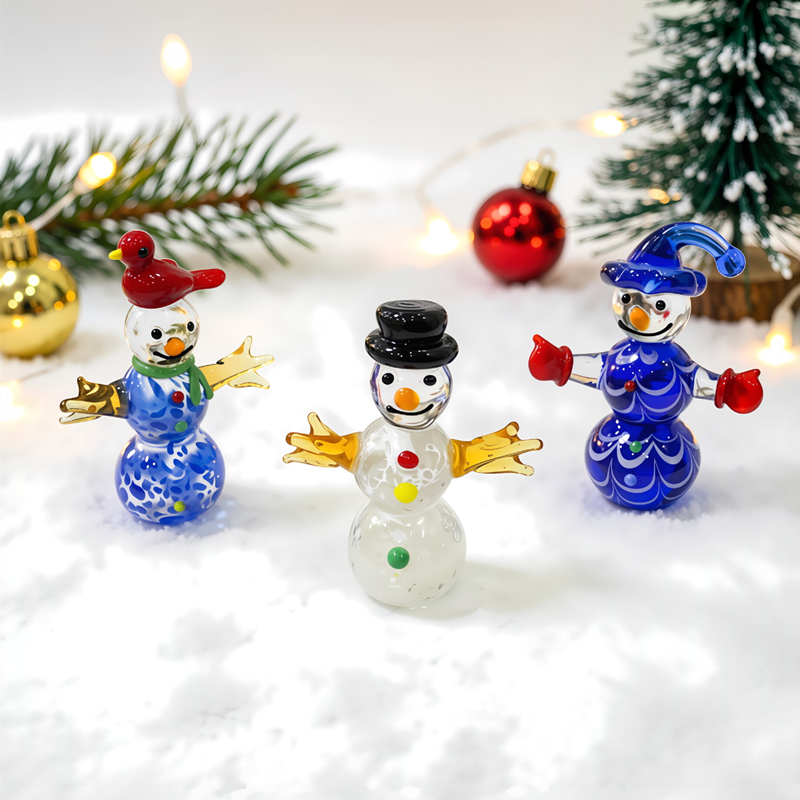 미니 유리 눈사람 피규어 귀여운 크리스마스 장식품, 가 - Home Xmas Decor Ideas 리뷰 및 가격