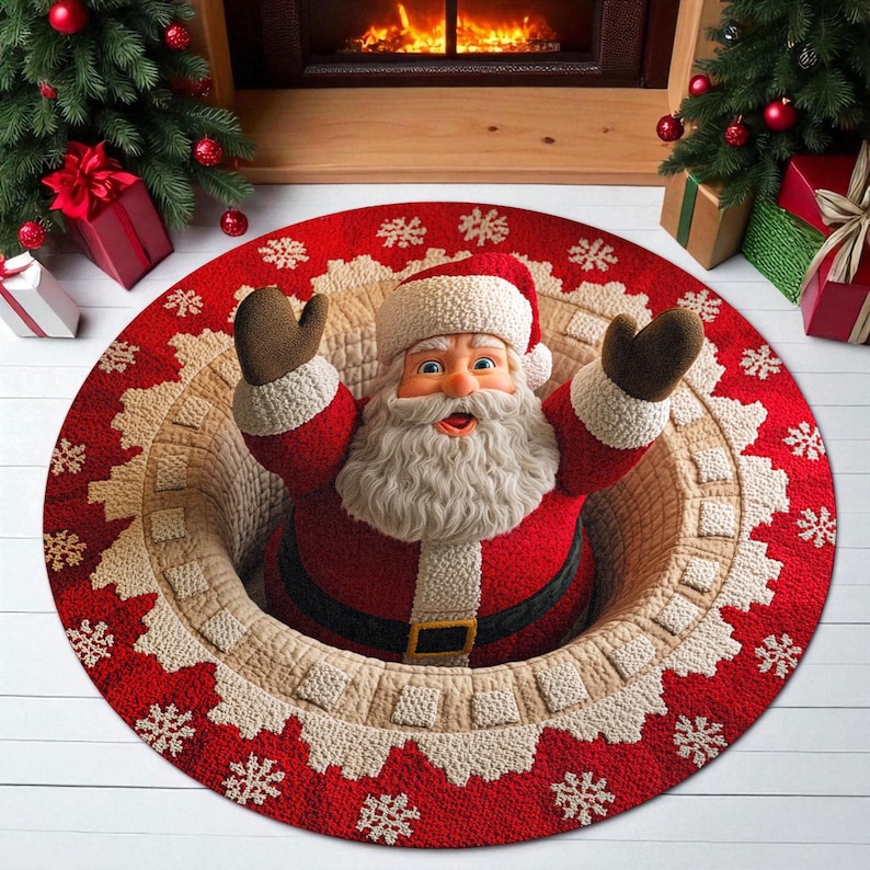 크리스마스 산타클로스 원형 도어매트, 환영 휴일 매트, - Home Xmas Decor Ideas 리뷰 및 가격