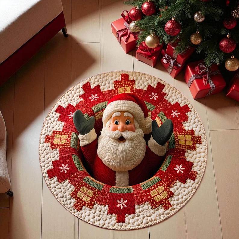 크리스마스 산타클로스 원형 도어매트, 환영 휴일 매트, - Home Xmas Decor Ideas 리뷰 및 가격