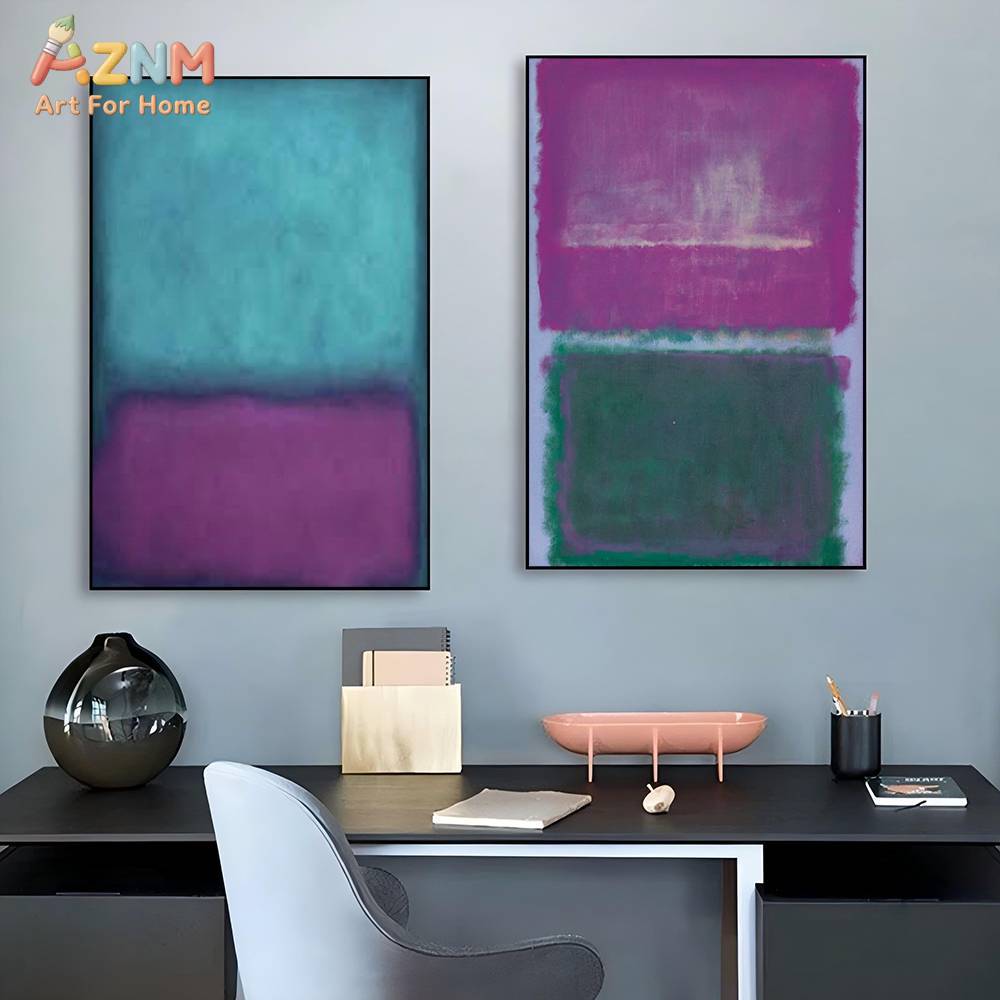 AZNM 마크 로스코 스타일 컬러 블록 추상 캔버스 벽 - Abstract Oil Painting 리뷰 및 가격