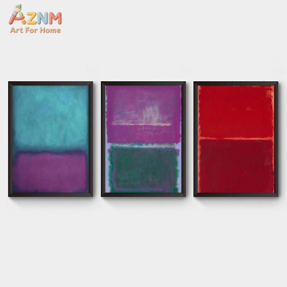 AZNM 마크 로스코 스타일 컬러 블록 추상 캔버스 벽 - Abstract Oil Painting 리뷰 및 가격