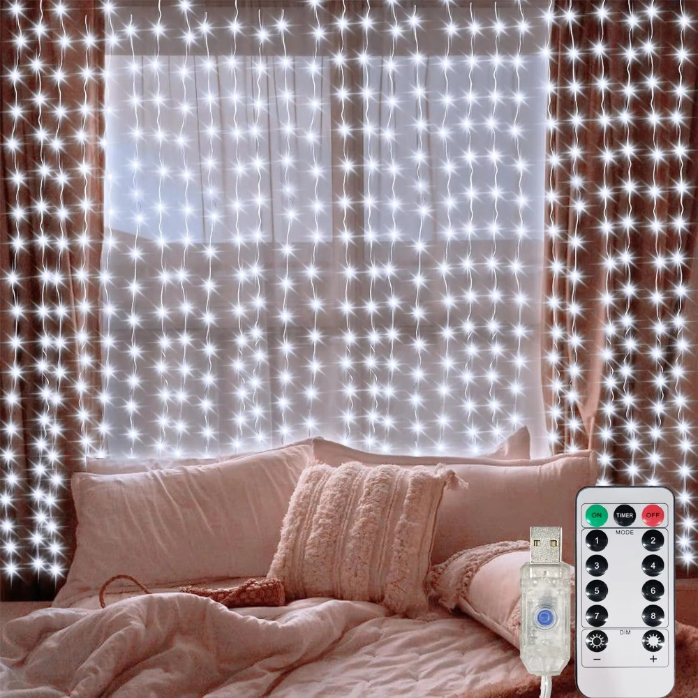 LED 커튼 스트링 조명 가랜드 USB 페스툰 리모컨  - Fairy Lights Bedroom 리뷰 및 가격