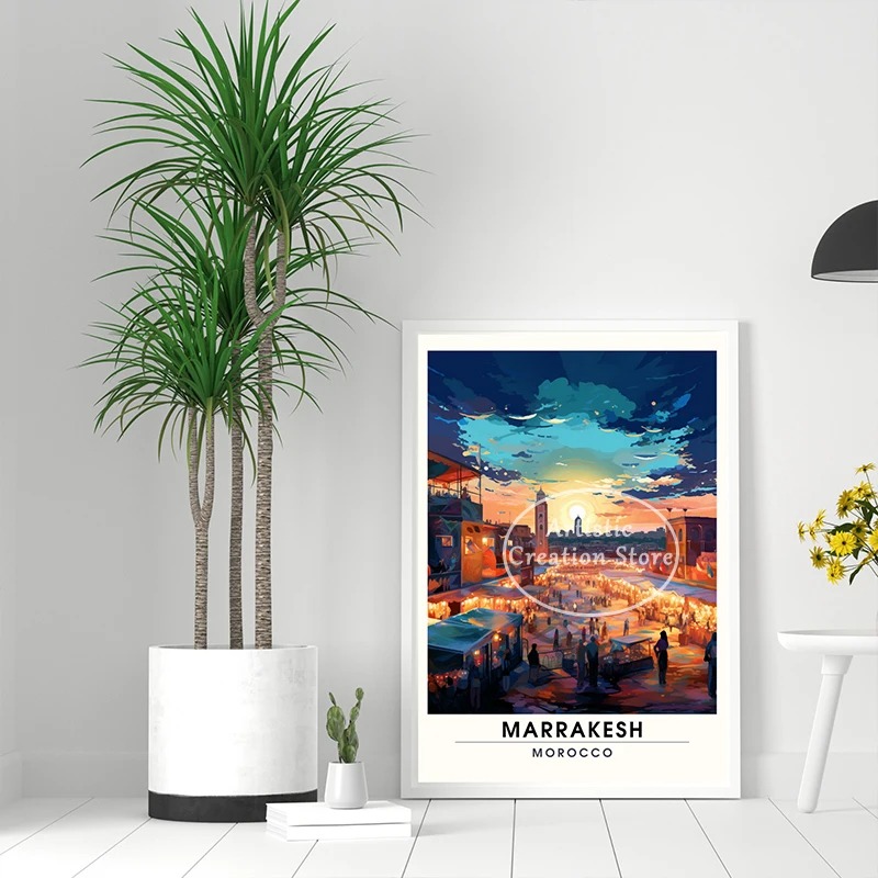 모로코 여행 인쇄 여행의 인상 알제리 마라케시 캔버스  - Home Decor Canada 리뷰 및 가격