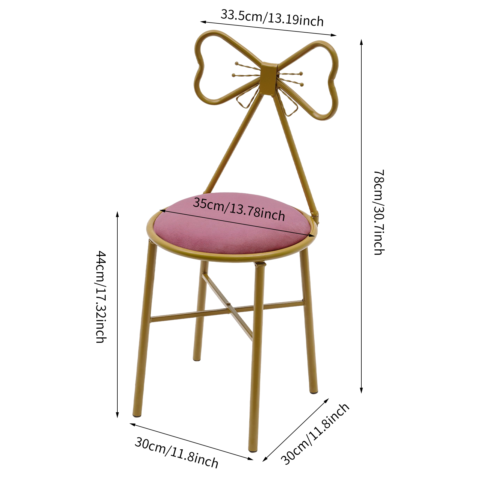 핑크 나비 등받이 화장대 의자 골드 플라스틱 스프레이  - Home Decor Furniture 리뷰 및 가격