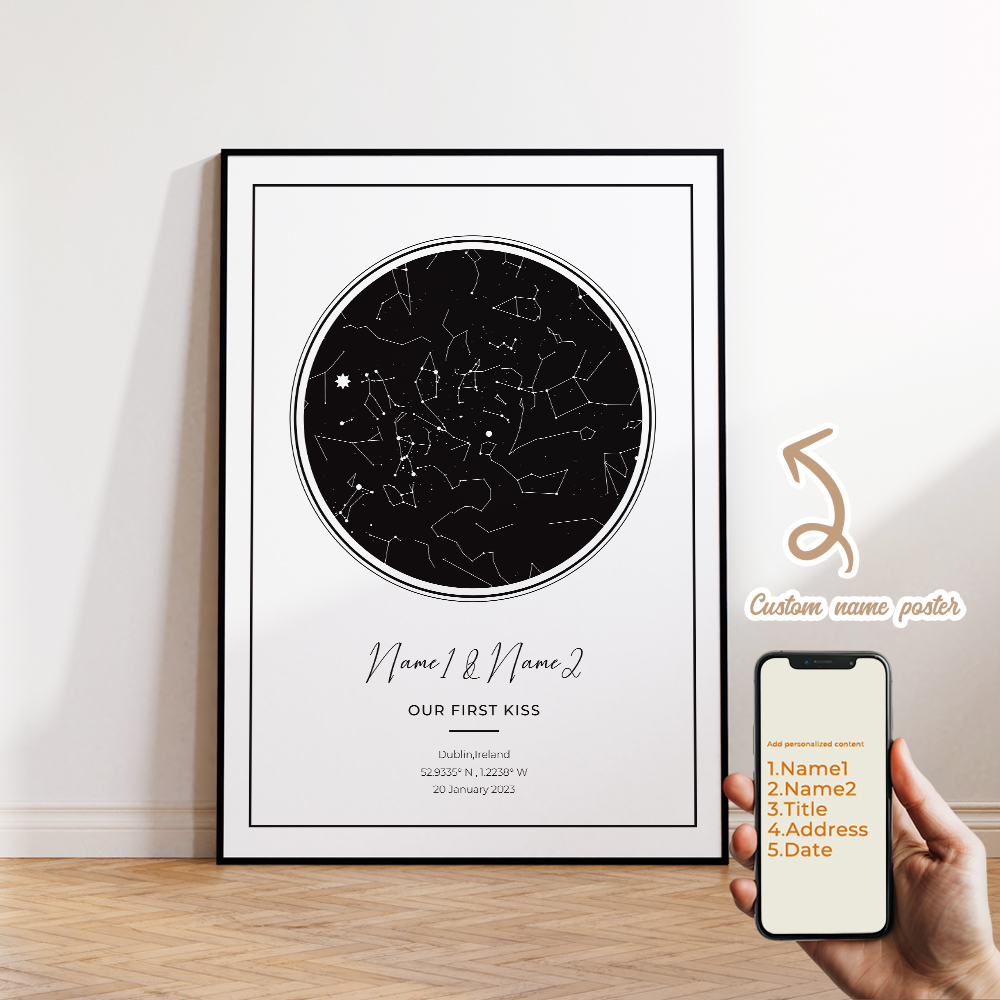 현대적인 맞춤형 개인화된 밤하늘 별 지도 벽 예술 캔버 - Home Decor Furniture 리뷰 및 가격