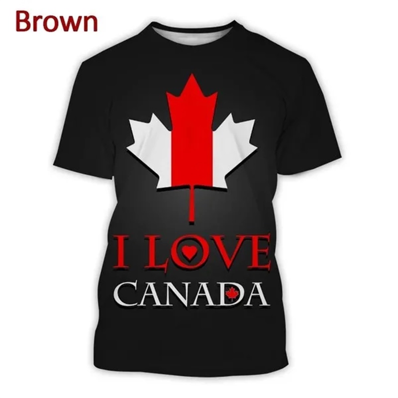 남성용 3D 프린트 I Love Canada 그래픽 티 - Home Decor Canada 리뷰 및 가격