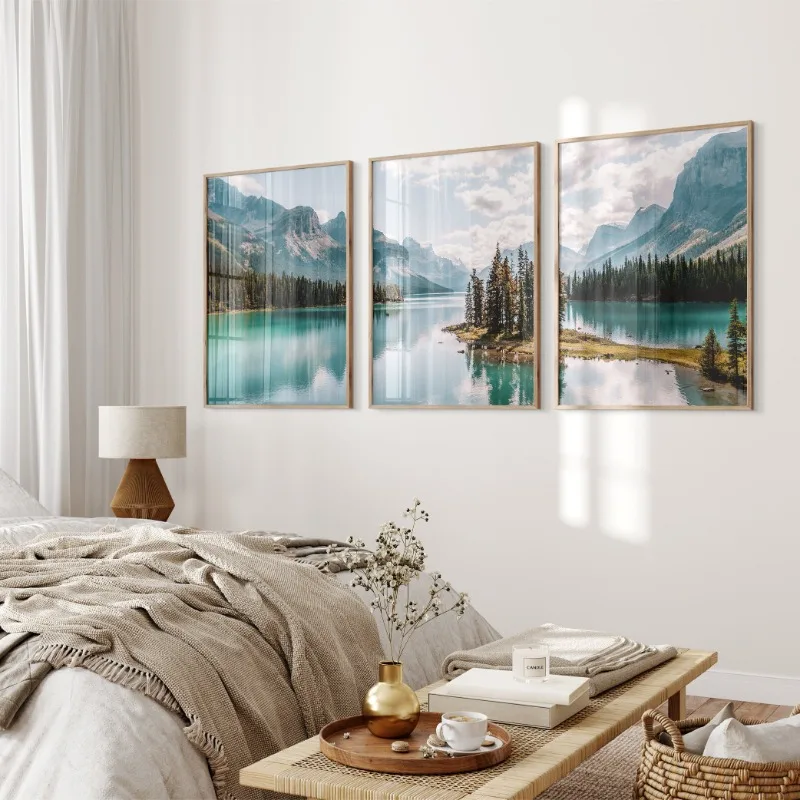 캐나다 산 호수 포스터 경치 좋은 숲 풍경 자연 사진  - Home Decor Canada 리뷰 및 가격